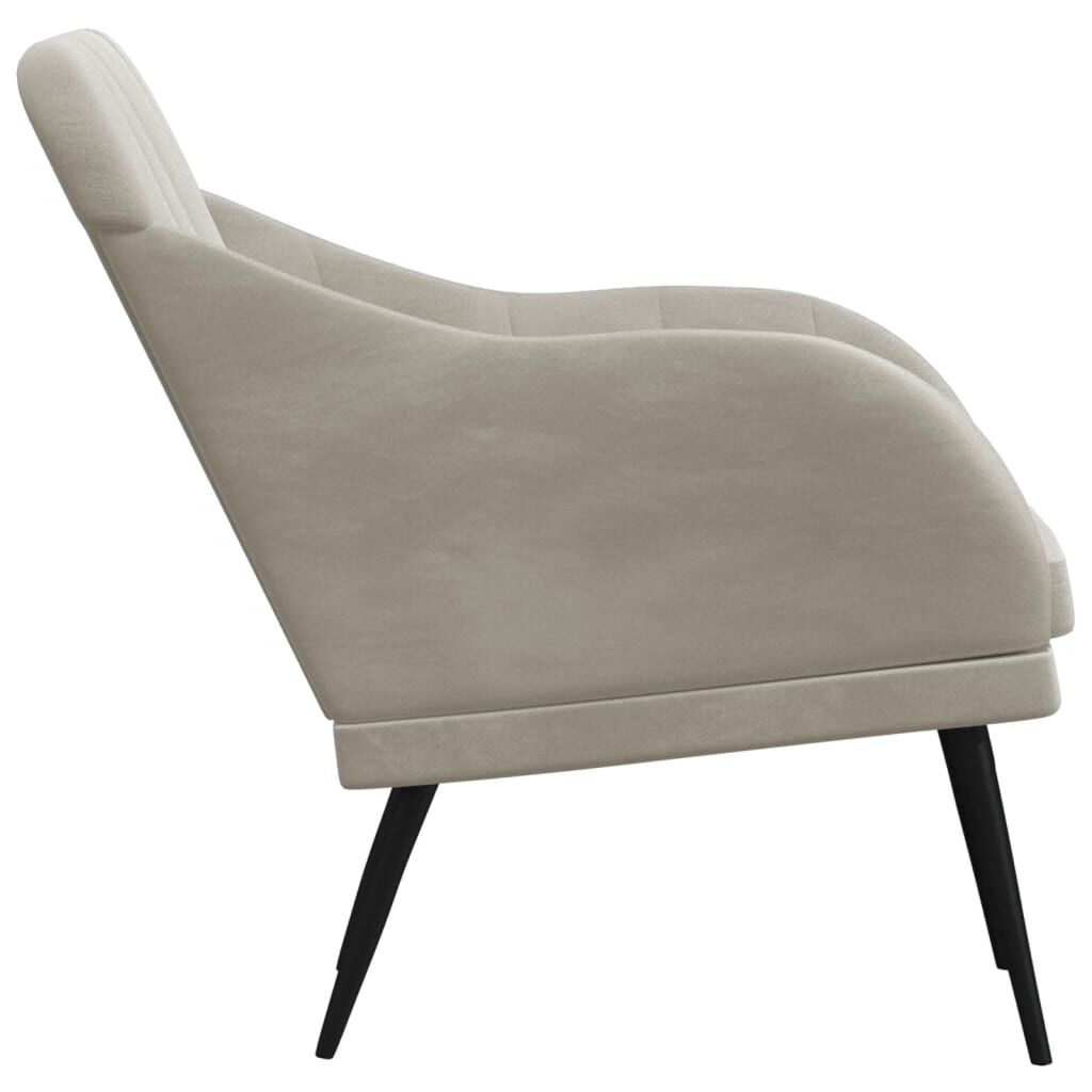 vidaXL Armchair Light Grey 63x76x80 cm Velvet