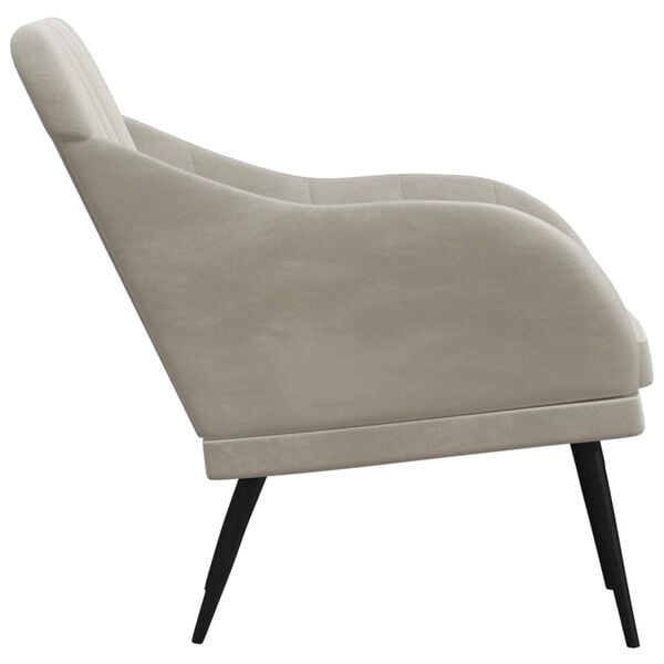 vidaXL Armchair Light Grey 63x76x80 cm Velvet