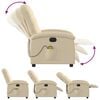 vidaXL Electric Massage Recliner Chair Cream Fabric