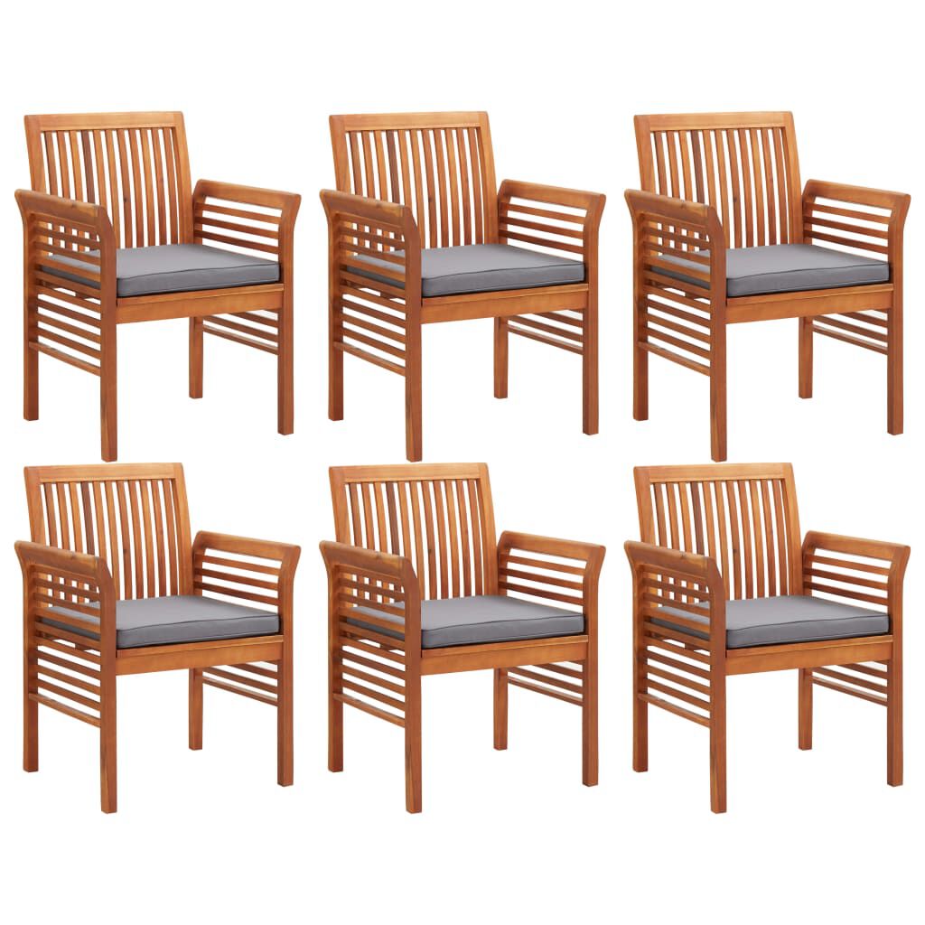 vidaXL 7 Piece Outdoor Dining Set with Cushions Solid Wood Acacia