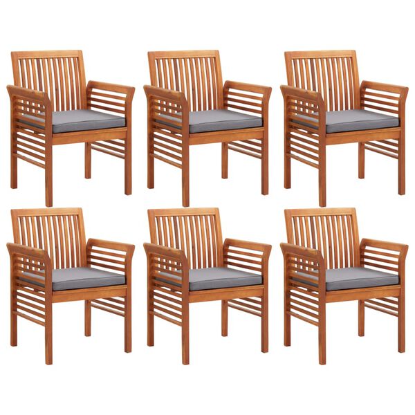 vidaXL 7 Piece Outdoor Dining Set with Cushions Solid Wood Acacia