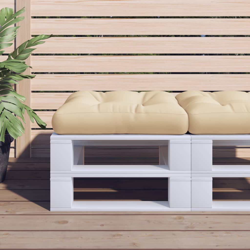vidaXL Pallet Cushion Beige 50x50x12 cm Fabric