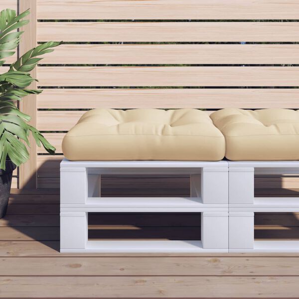 vidaXL Pallet Cushion Beige 50x50x12 cm Fabric