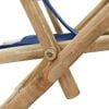vidaXL Reclining Relaxing Chair Navy Blue Bamboo and Fabric