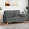 vidaXL Throw Pillows 2 pcs Dark Grey Ø15x50 cm Fabric