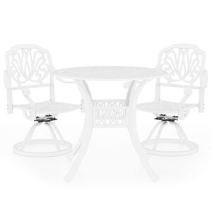 vidaXL 3 Piece Bistro Set Cast Aluminium White