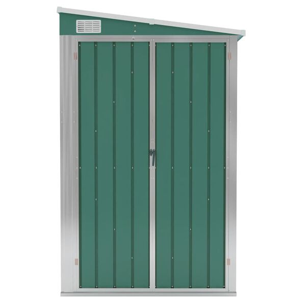 vidaXL Wall-mounted Garden Shed Green 118x382x178 cm Galvanised Steel