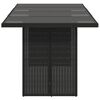 vidaXL Garden Table with Glass Top Black 190x80x75 cm Poly Rattan