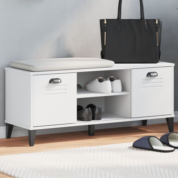 vidaXL Shoe Bench VIKEN White 106x35x45 cm Engineered Wood