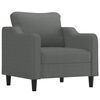 vidaXL Sofa Chair with Footstool Dark Grey 60 cm Fabric
