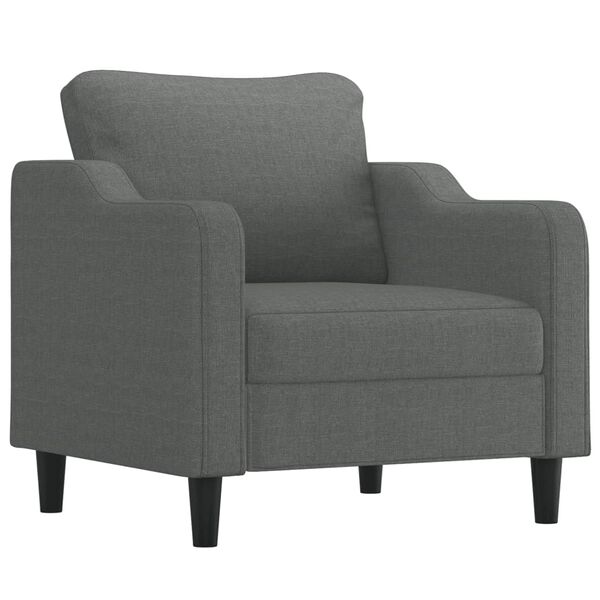 vidaXL Sofa Chair with Footstool Dark Grey 60 cm Fabric