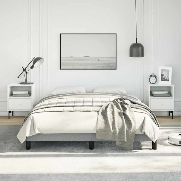 vidaXL Bed Frame without Mattress Light Grey 137x190 cm Full Fabric