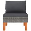 vidaXL Middle Sofas 3 pcs Poly Rattan and Solid Eucalyptus Wood