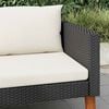vidaXL Single Garden Sofa with Cushions Poly Rattan Black