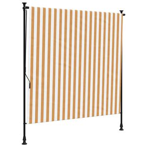 vidaXL Outdoor Roller Blind Orange and White 150x270 cm Fabric&Steel