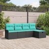 vidaXL Garden Sofa Set with Cushion with Storage 5 pcs Poly rattan
