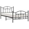 vidaXL Metal Bed Frame without Mattress with Footboard Black 100x200cm