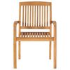 vidaXL Stacking Garden Chairs with Cushions 4 pcs Solid Teak Wood