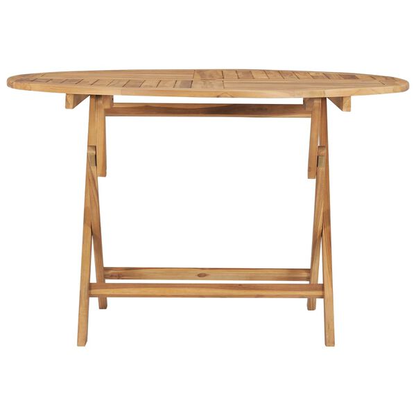 vidaXL Folding Garden Table &Oslash; 120 cm Solid Teak Wood