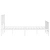 vidaXL Metal Bed Frame without Mattress with Footboard&nbsp;White 193x203cm