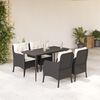 vidaXL 5 Piece Garden Dining Set with Cushions Black Poly Rattan