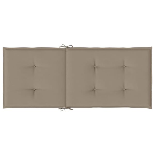 vidaXL Garden Highback Chair Cushions 2 pcs Taupe 120x50x3 cm Fabric