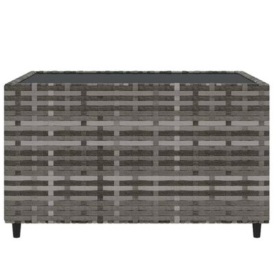 vidaXL 4 Piece Garden Lounge Set with Cushions Grey Poly Rattan