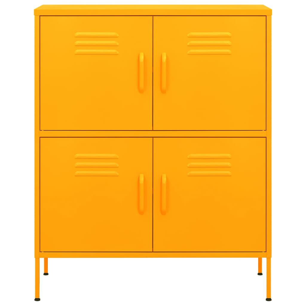 vidaXL Storage Cabinet Mustard Yellow 80x35x101.5 cm Steel
