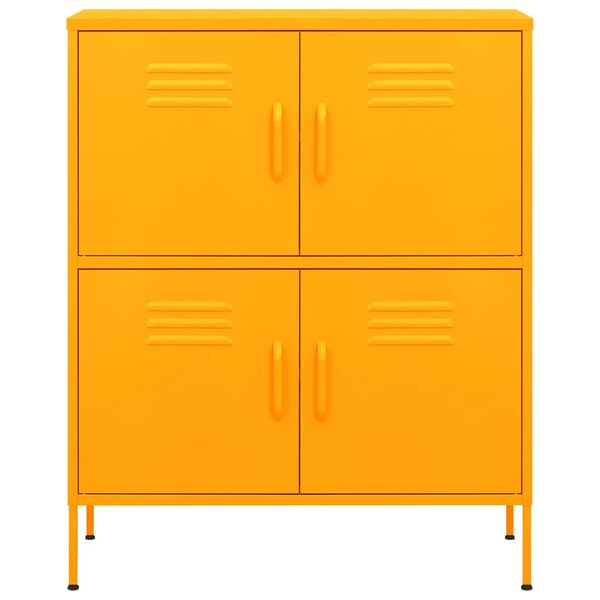 vidaXL Storage Cabinet Mustard Yellow 80x35x101.5 cm Steel
