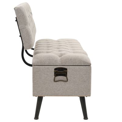 vidaXL Storage Bench with Backrest 110 cm Cream Fabric