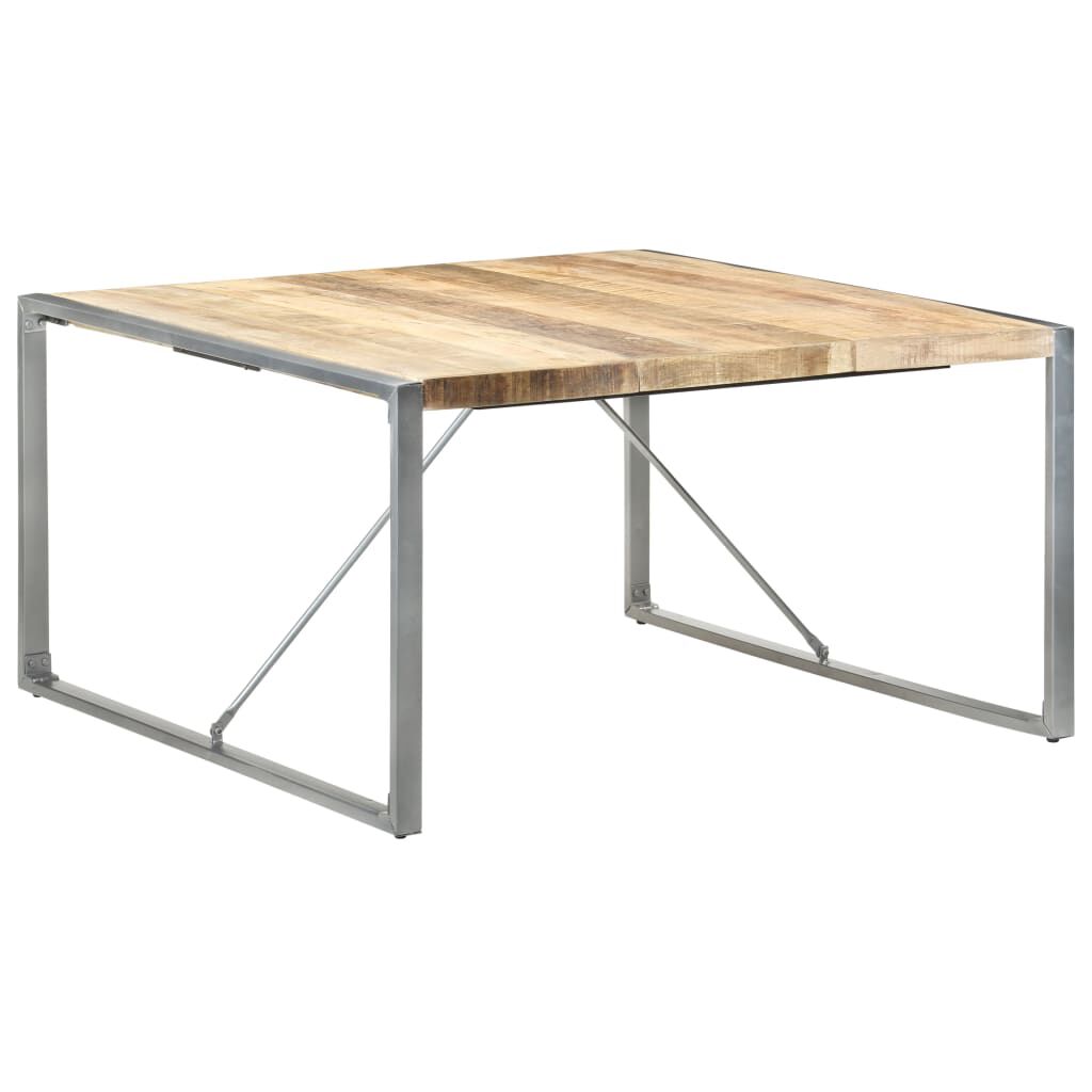 vidaXL Dining Table 140x140x75 cm Rough Mango Wood