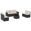 vidaXL 8 Piece Garden Sofa Set with Cushions Black Poly Rattan