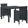 vidaXL Garden Dining Set 3 pcs Anthracite Polypropylene