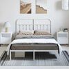vidaXL Metal Bed Frame without Mattress with Headboard White 150x200cm