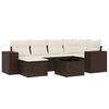 vidaXL 7 Piece Garden Sofa Set with Cushions Brown Poly Rattan