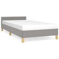 vidaXL Bed Frame without Mattress Light Grey Twin Fabric