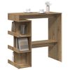 vidaXL Bar Table with Storage Rack Artisan Oak 100x48x101.5 cm