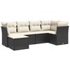 vidaXL 6 Piece Garden Sofa Set with Cushions Black Poly Rattan
