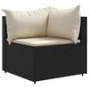 vidaXL 7 Piece Garden Lounge Set with Cushions Black Poly Rattan
