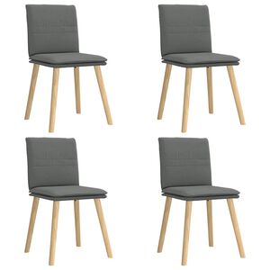 vidaXL Dining Chairs 4 pcs Dark Grey Fabric