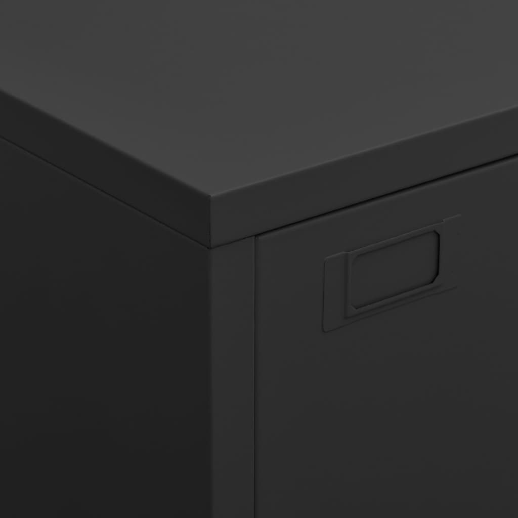 vidaXL Industrial Storage Chest Black 75x40x115 cm Metal
