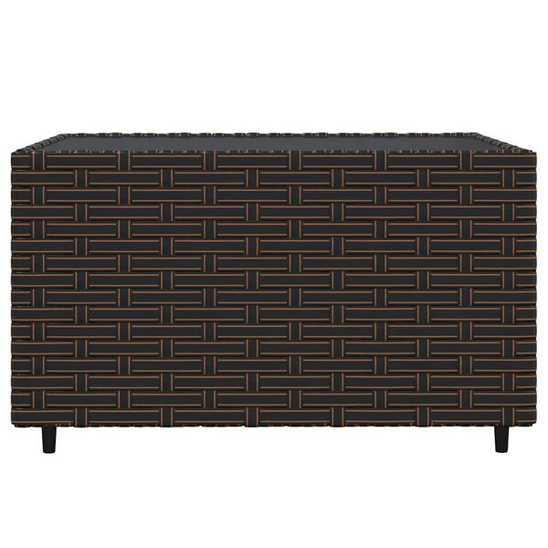vidaXL 4 Piece Garden Lounge Set with Cushions Brown Poly Rattan