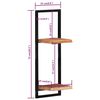 vidaXL Wall Shelves 2 pcs 25x25x75 cm Solid Wood Acacia and Steel