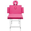 vidaXL Foldable Massage Table 4 Zones Aluminium Pink