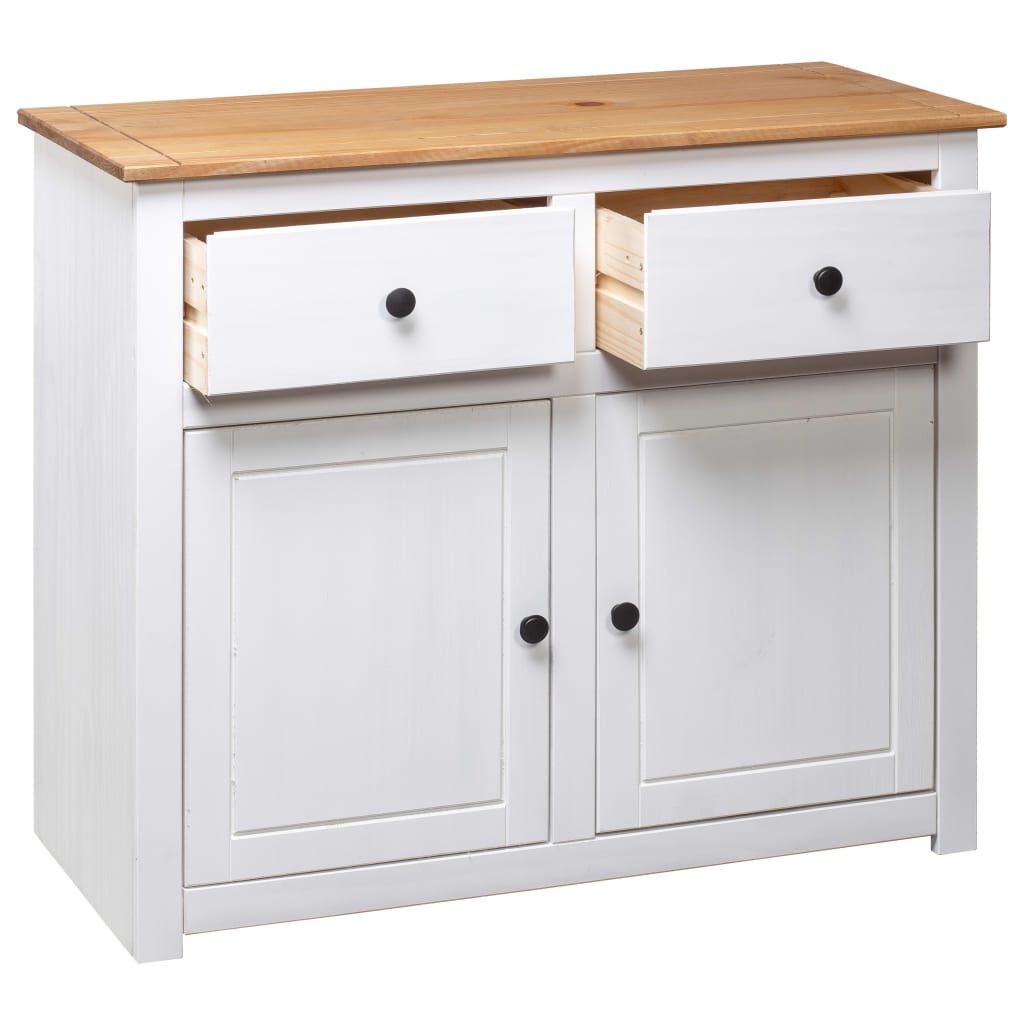 vidaXL Sideboard White 93x40x80 cm Solid Pinewood Panama Range