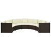 vidaXL 7 Piece Garden Lounge Set with Cushions Poly Rattan Brown