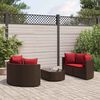 vidaXL 5 Piece Garden Sofa Set with Cushions Brown Poly Rattan