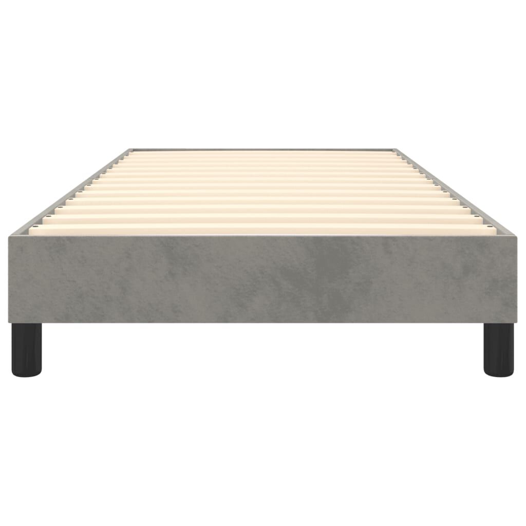 vidaXL Bed Frame without Mattress Light Grey Twin Velvet (US Only)