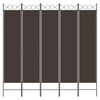 vidaXL 5-Panel Room Divider Brown 200x200 cm Fabric