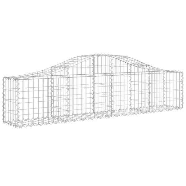 vidaXL Arched Gabion Baskets 2 pcs 200x30x40/60 cm Galvanised Iron